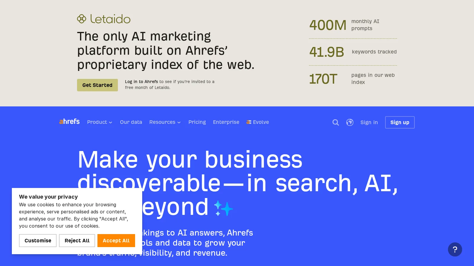 Ahrefs AI — скриншот